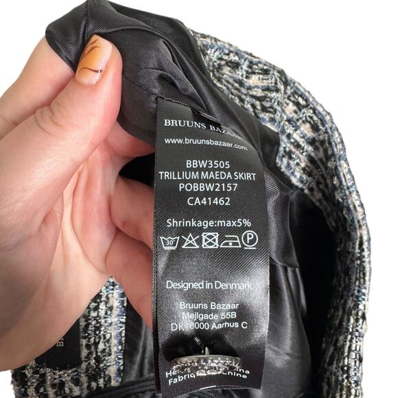 Bruuns Bazaar Trillium Maeda Tweed Skirt Wool Blend EU 36 US 6 Work Preppy - Picture 11 of 13